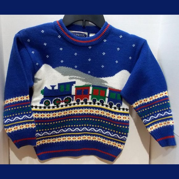Express Other - Winter Sweater w/ Snow & Train Size 5/6 Excellent!